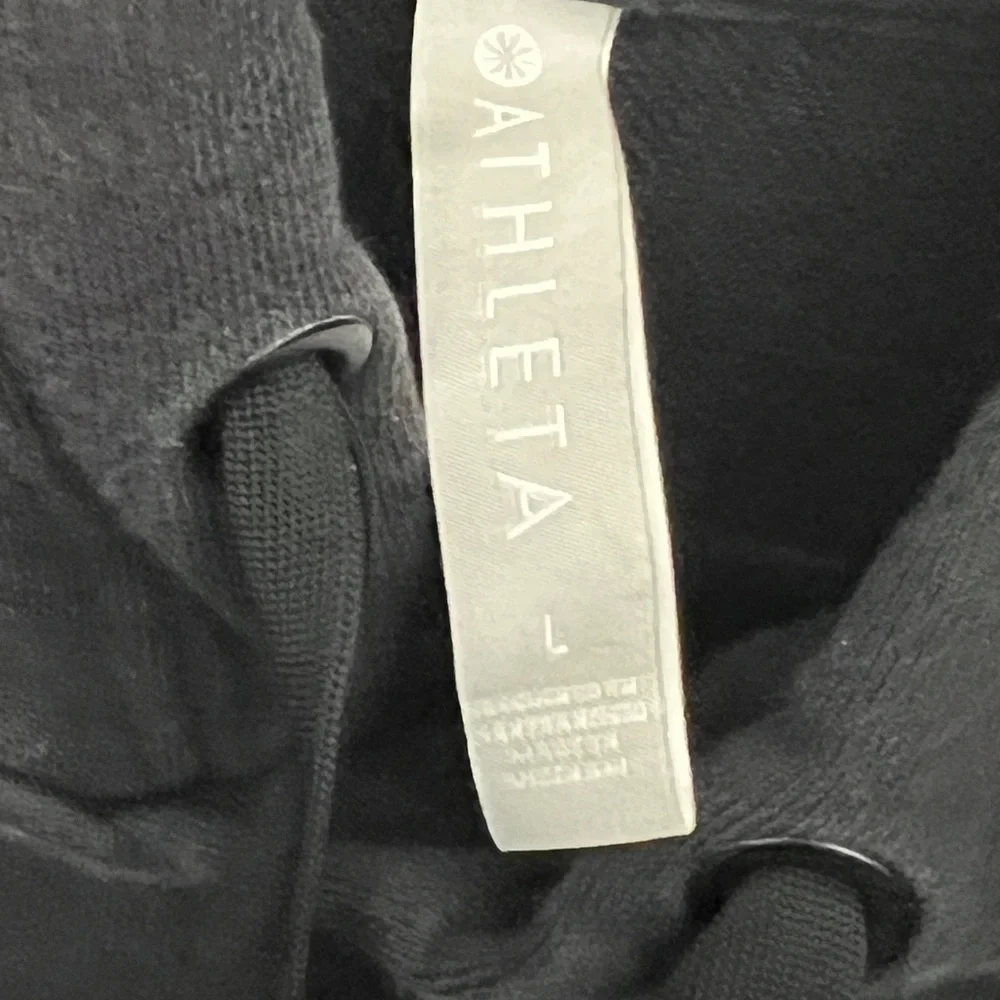 Athleta Yogi High Low Hooded Tunic Black Sweatshirt - Large - Picture 4 of 10